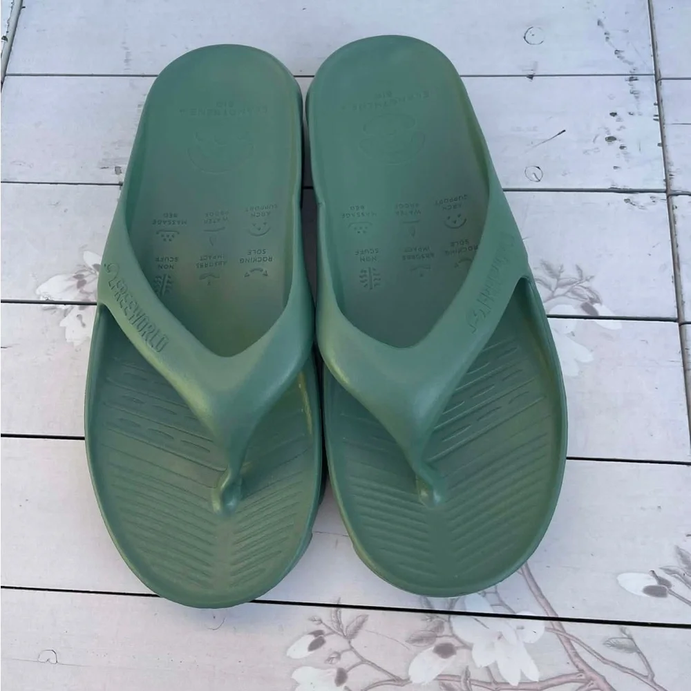 Free World Comfort Foam Green Men's Flip-Flops